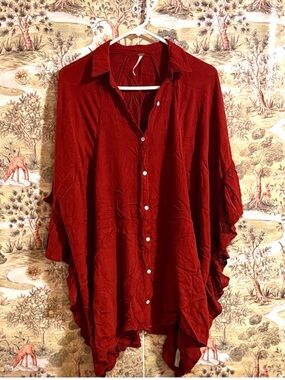 Free People Burgundy Blouse